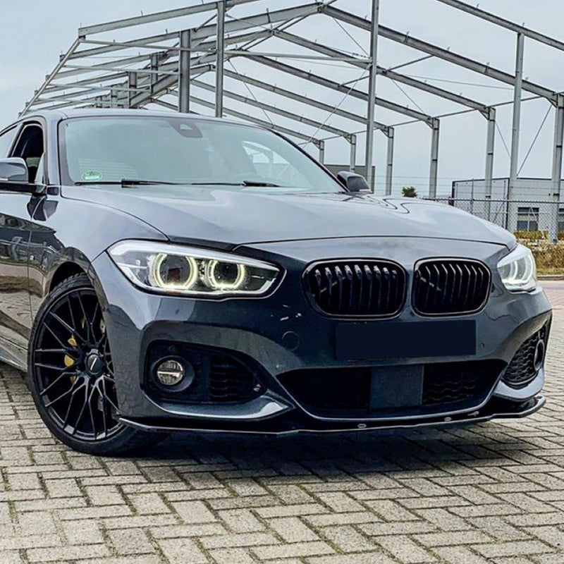 Car Craft Compatible With Bmw 1 Series F20 2015-2019 M Sports Front Bumper Lip Splitter Skirts Carbon Fiber Look Zst-324 Cf