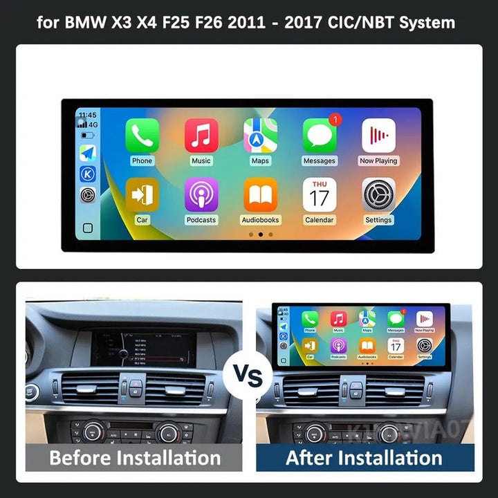 Car Craft Compatible With Bmw X3 X4 F25 F26 2010-2017 Android Multimedia Infotainment Touchscreen Dvd Player Wireless Carplay Android Auto 4gb +64gb 12.8 Inch Cic