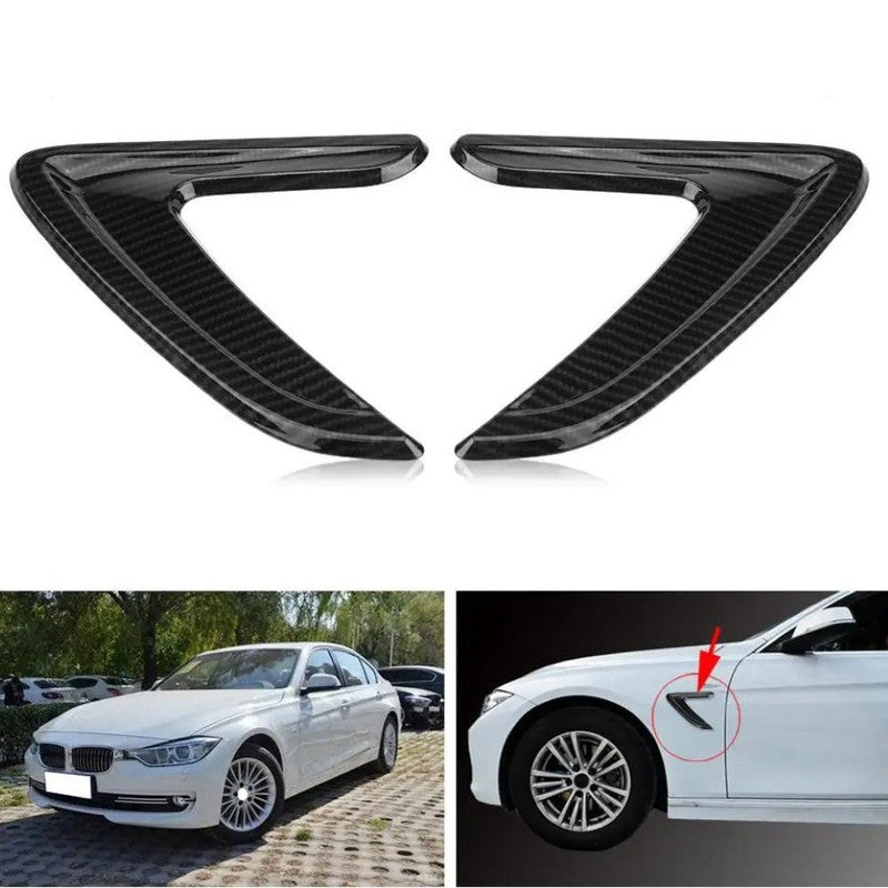 Car Craft Compatible With Bmw 3 Series F30 F80 2012-2018 Side Wing Air Flow Fender Grill Outlet Intake Vent Trim Carbon Fiber Look