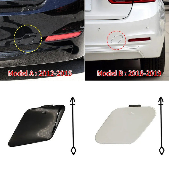 Car Craft Compatible With Bmw 3 Series F30 Lci 2016-2019 Rear Bumper Tow Hook Towing Tochan Trailer Cover 51127384417 Unpainted - CAR CRAFT INDIA