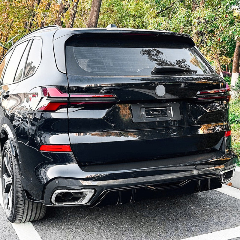 Car Craft Compatible With Bmw X5 G05 2019-2023 M Sports Bumper Rear After Lip Diffuser Splitter Skirts Flag Glossy Black Zst-564 Zst-610 Gb