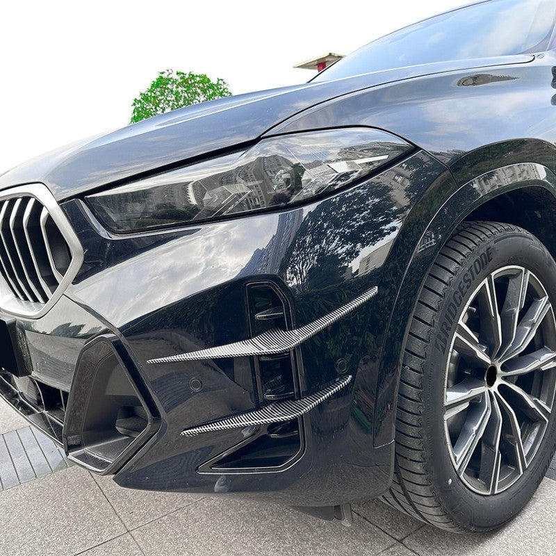 Car Craft Compatible With Bmw X6 G06 Lci 2023+ M Sport X6m Front Bumper Canard Lip Splitter Skirts Winglet Apron Spoile Air Vent Zst-1016 Glossy Black