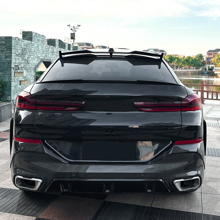 Car Craft Compatible With Bmw X6 G06 M Sport 2019+ Rear Trunk Boot Roof Wing Lip Spoiler Splitter Skirts Zst-935 Gb Glossy Black