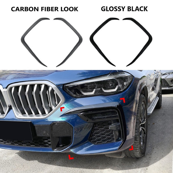 Car Craft Compatible With Bmw Bmw X6 G06 Pre-facelift M Sport 2019-2022 Front Bumper Lip Splitter Diffuser Skirst Flag Canard Glossy Black Zst-670 Gb