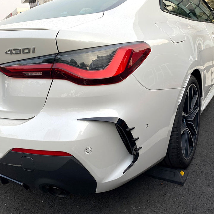 Car Craft Compatible With Bmw 4 Series M4 G22 2020+ M Sports Rear After Bumper Lip Diffuser Splitter Skirst Flag Canard Glossy Black Zst-389 Gb Usa