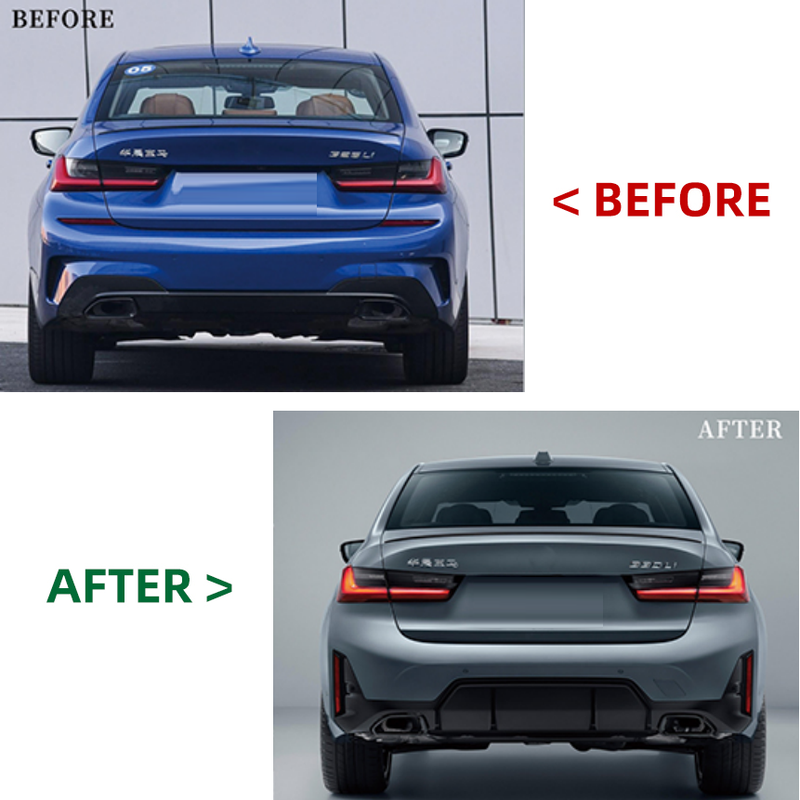 Car Craft Compatible With Bmw 3 Series G20 2018-2022 To G20 Lci 2023+ Mt M Tech Upgrade Facelift Conversion Bodykit Bumper Hood Trunk Headlight Taillight