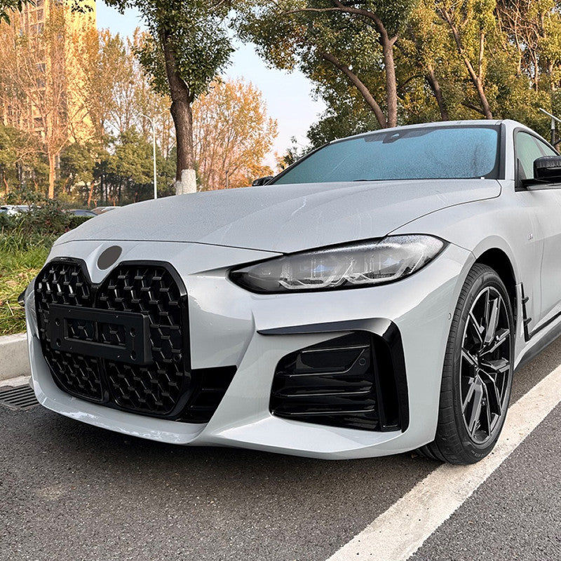 Car Craft Compatible With Bmw 4 Series M4 G22 G26 2020+ Coupe M Sports Front Bumper Lip Splitter Skirst Flag Canard Carbon Fiber Look Zst-625 Cf Usa