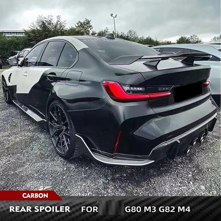 Car Craft Compatible With Bmw M3 M4 G20 G80 Sedan G82 M4 Coupe Rear Tail Wing Boot Roof Trunk Lip Spoiler 2019-2025 Gt Style Real Carbon Fiber