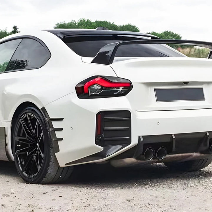 Car Craft Compatible With Bmw 2 Series M2 G87 2023+ Mp M Performance Car Rear Bumper Air Vent Side Wind Blade Spoiler Indicator Light Trim Diffuser Skirts Splitter Trim Zst-693 Glossy Black