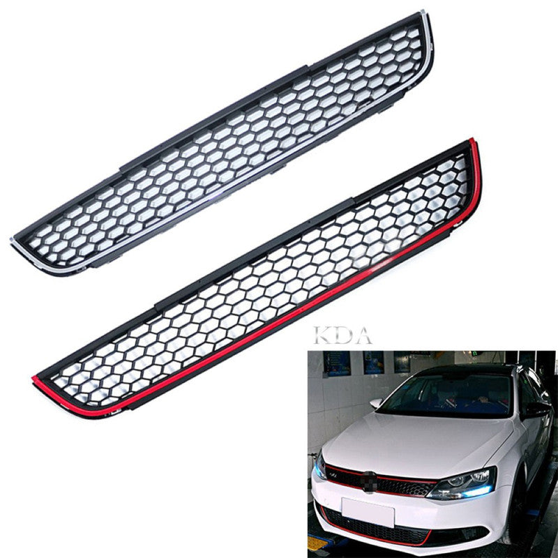 Car Craft Compatible With Vw Volkswagen Jetta Mk6 2012-2014 Upgrade Gti Line Style Front Bumper Lower Grill Honeycomb Style