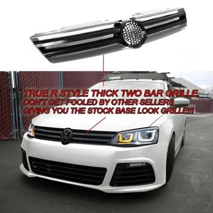 Car Craft Compatible With Vw Volkswagen Jetta Mk6 2012-2014 Upgrade Facelift Convert R Line Style Front Bumper Bodykit