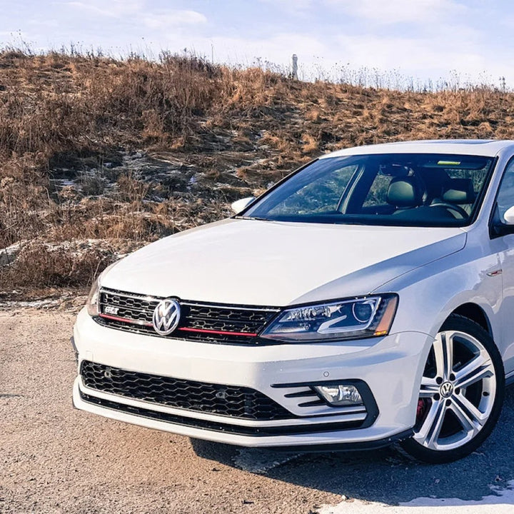 Car Craft Compatible With Vw Volkswagen Jetta Mk6 2015-2017 Upgrade Facelift Convert To Gli Style Front Bumper Show Grill Red Line
