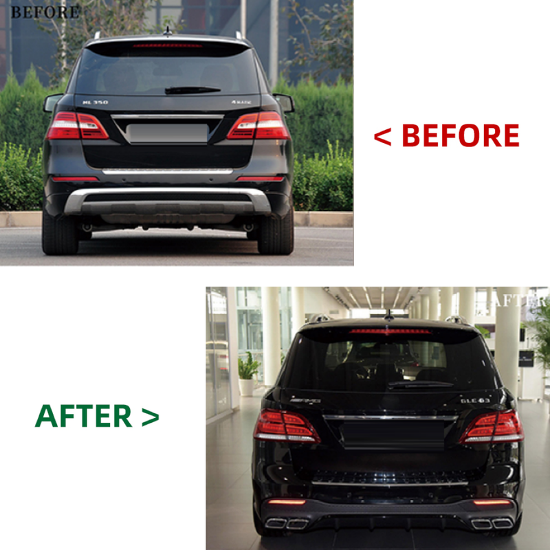 Car Craft Compatible With Mercedes Benz Ml W166 2012-2015 To Gle W166 2016-2019 Amg S63 Upgrade Facelift Conversion Hood Bodykit Bumper Trunk Headlight Taillight