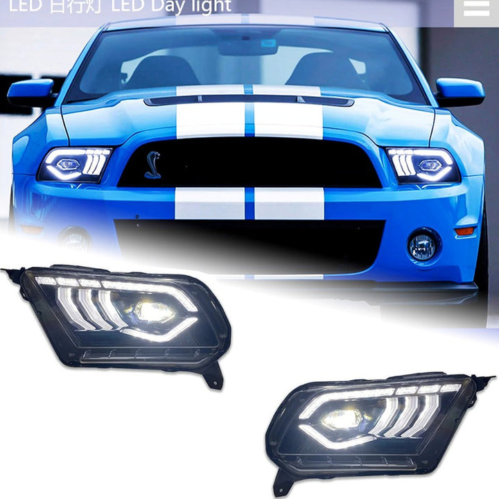 Car Craft Compatible With Ford Mustang Shalby 2013-2014 Car Front Upgraded Head Light Lamp Xenon Headlight Retrofit Upgrade Modified Led Drl Hid B