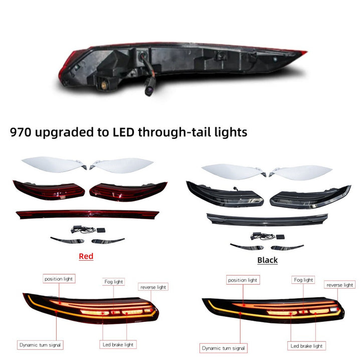 Car Craft Compatible With Porsche Panamera 971.1 2010-2013 Upgrade Facelift Rear Taillight Lamp Light With Centre Bar 971.2 Style With Rear Bumper Red