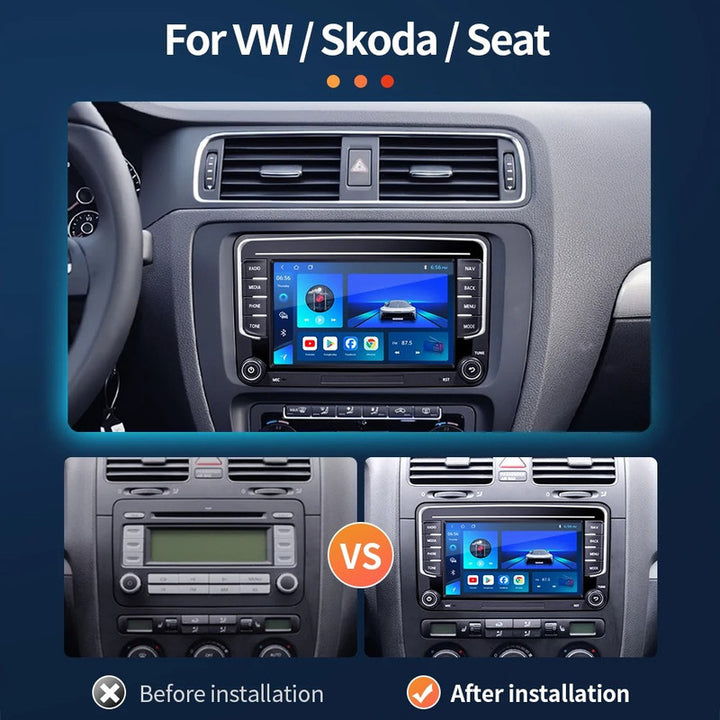 Car Craft Compatible With Volkswagen Polo Jetta Passat Golf 5 6 Cc Skoda Fabia Octavia Superb Android Multimedia Infotainment Touchscreen Dvd Player Wireless Carplay Android Auto 2gb +32gb 7 Inch