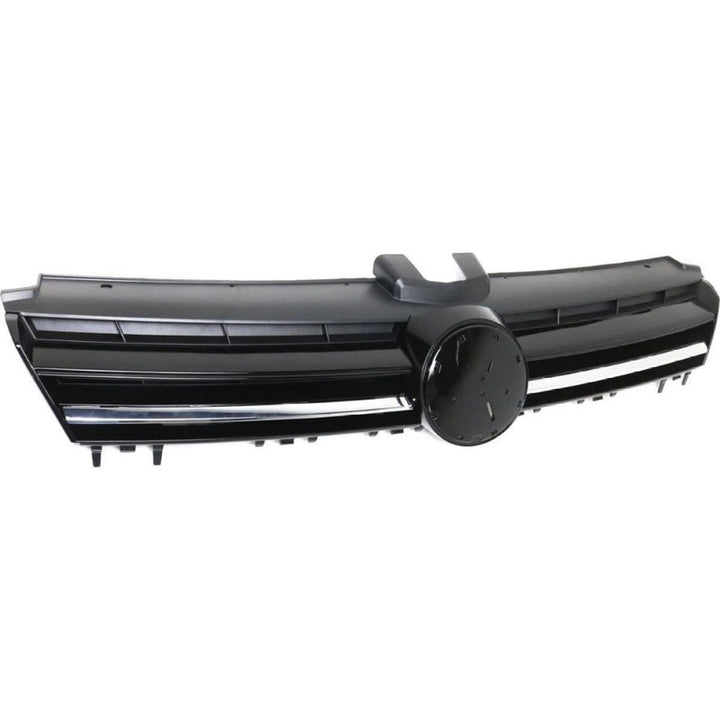Car Craft Compatible With Vw Volkswagen Polo 2010-2024 Upgrade Facelift Convert To R400 R Line Style Front Bumper Show Grill Black