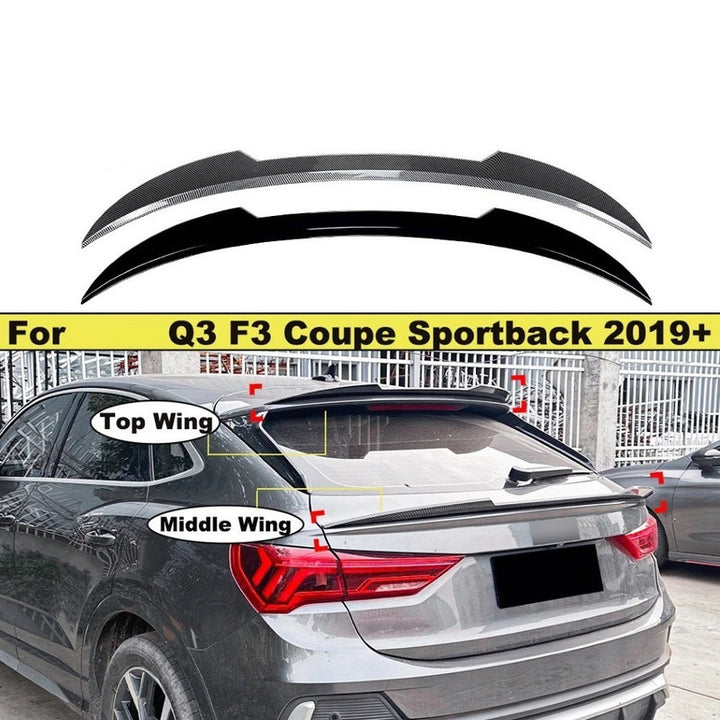 Car Craft Compatible With Audi Q3 F3 Coupe 2019-2024 Rear Mid Boot Trunk Wing Lip Spoiler Glossy Black Zst-778 Gb Usa