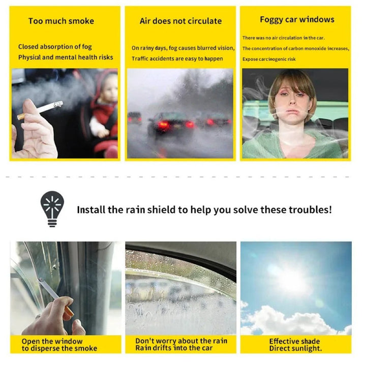 Car Craft Compatible With Volkswagen Vw Tiguan 2017+ Rain Shine Side Window Wind Deflectors Rain Sun Guard Door Visor Doorvisor Deflector Visor Shades Ventvisor Strip CC-7775 - CAR CRAFT INDIA