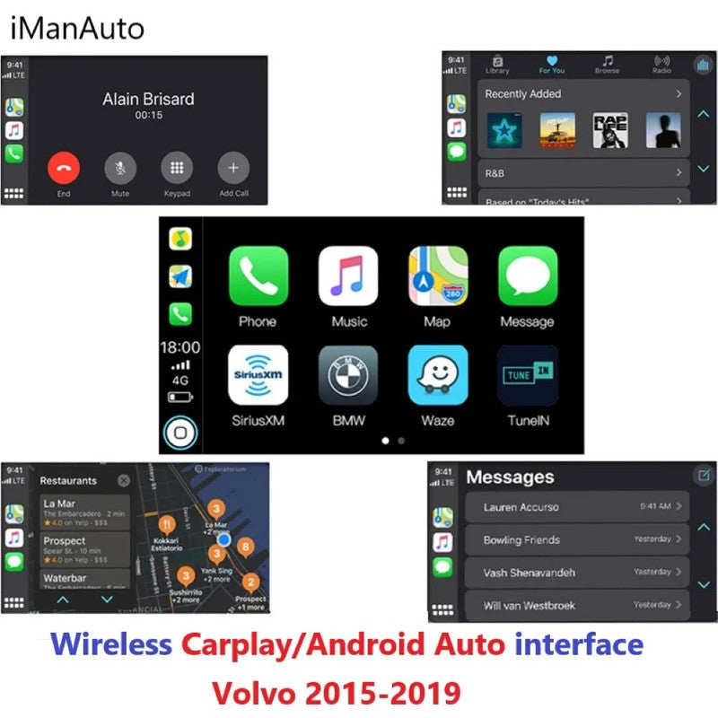 Car Craft Compatible With Volvo Xc60 Xc70 S60 S80 V60 V70 V40 2015-2018 Wireless Apple Carplay Android Auto Module Box For Car Play Decoder