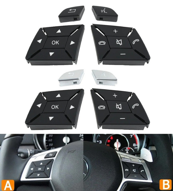 Car Craft Compatible With Mercedes Ml Class 11-15 W166 Gl Class 2013-2015 W166 G Class G Wagon 2013-2018 W463 Steering Wheel Menu Control Switch Knob Button Cover 16690518009107 Black Left B CC-7856 - CAR CRAFT INDIA