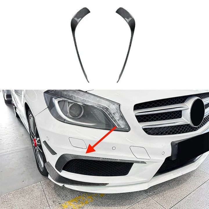 Car Craft Compatible With Mercedes Benz A Class W176 2013-2015 Amg Front Bumper Lip Skirt Splitter Spoiler Zst-879 Carbon Fiber Look
