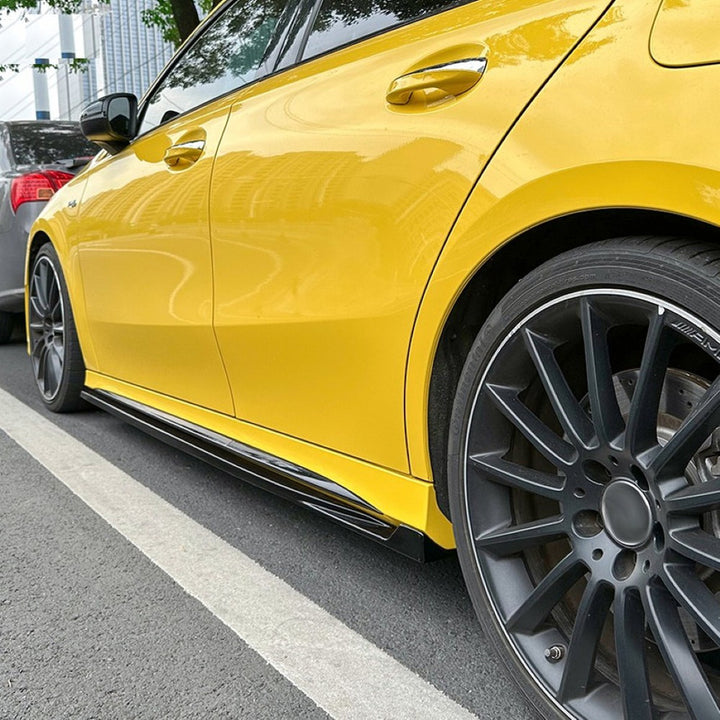 Car Craft Compatible With Mercedes Benz A Class W177 2018+ Hatchback Amg Side Skirts Splitter Running Board Zst-568 Glossy Black