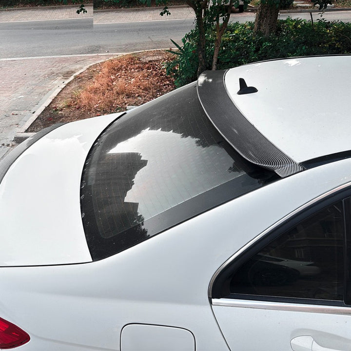 Car Craft Compatible With Mercedes Benz C Class W204 C204 2007-2014 Rear Trunk Boot Roof Wing Lip Spoiler Splitter Skirts Zst-968 Glossy Black
