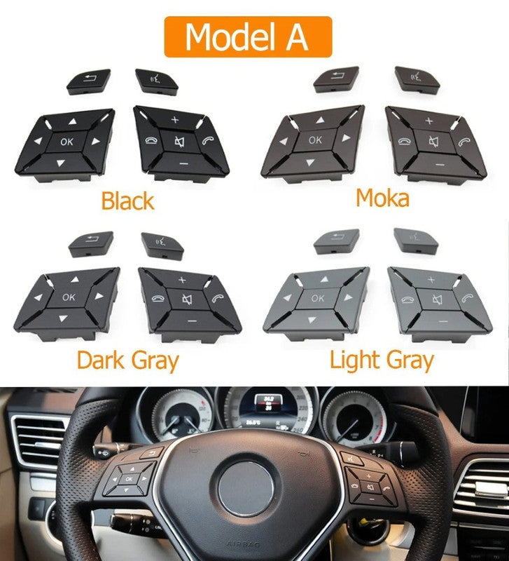 Car Craft Compatible With Mercedes A B C E Class Gla W204 W246 W207 W212 W176 W156 Cla W117 Cls W218 Slk Slc W172 Steering Wheel Control Switch Knob Button Cover 21854001628495 Moka Left A CC-7846 - CAR CRAFT INDIA