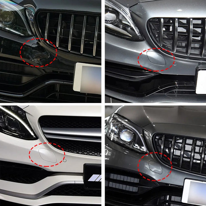 Car Craft Compatible With Mercedes Benz C Class W205 2015-2022 Front Amg Sport Bumper Tow Hook Towing Tochan Trailer Cover 2058851024 Unpainted - CAR CRAFT INDIA