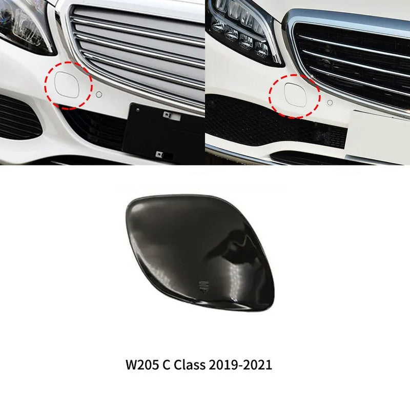 Car Craft Compatible With Mercedes Benz C Class W205 Lci 2019-2023 Front Bumper Tow Hook Towing Tochan Trailer Cover 2058851801 Unpainted - CAR CRAFT INDIA