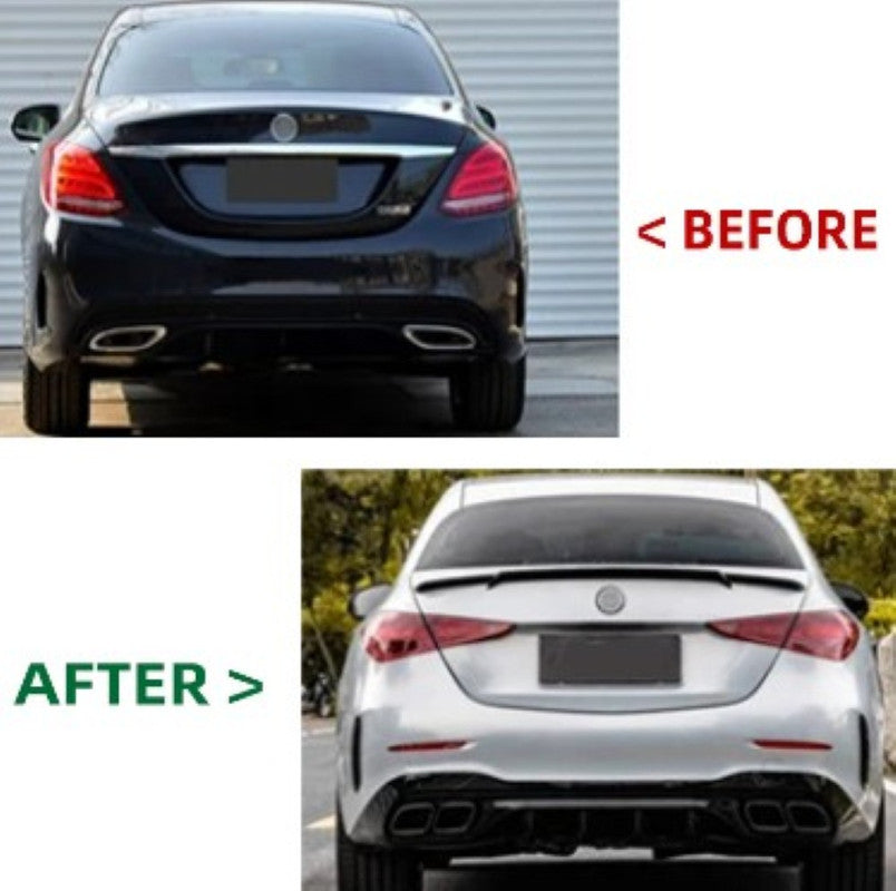 Car Craft Compatible With Mercedes Benz C Class W205 2015-2022 To W206 C63 2023 Amg Upgrade Facelift Conversion Bodykit Bumper Hood Headlight Taillight