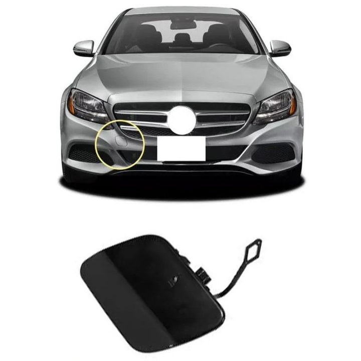 Car Craft Compatible With Mercedes Benz C Class W205 2015-2019 Front Bumper Tow Hook Towing Tochan Trailer Cover 2058850024 Unpainted - CAR CRAFT INDIA