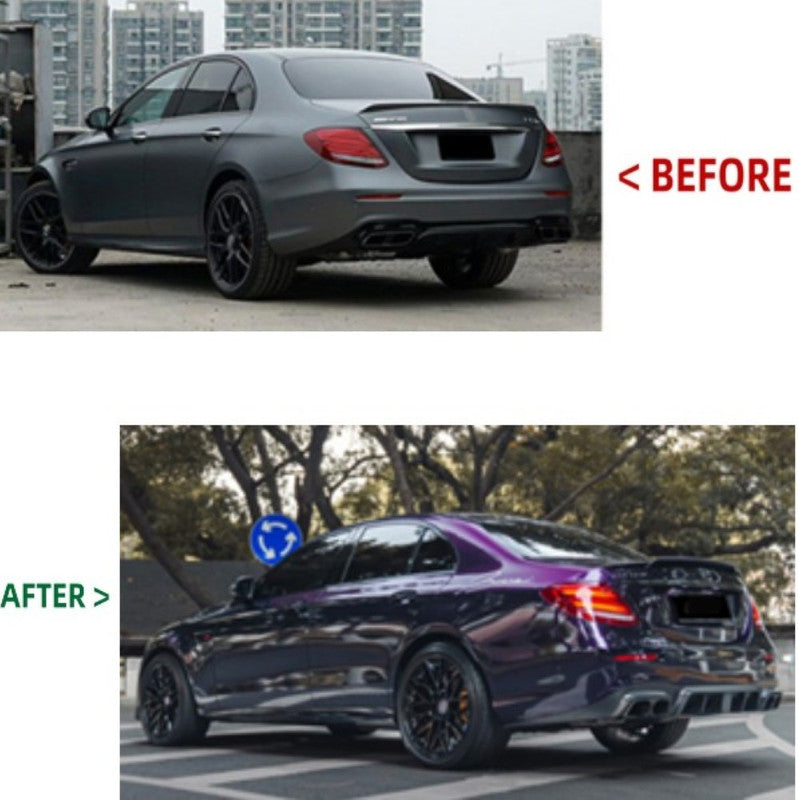 Car Craft Compatible With Mercedes Benz E Class W213 2016-2019 Amg E63 Car Upgrade To E63 Amg Brabus Bbs Bodykit Front After Lip Diffuser Exhaust Tips Fog Gril Cover