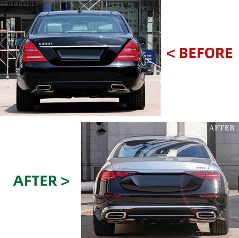 Car Craft Compatible With Mercedes Benz S Class W221 2006-2014 Upgrade Facelift Convert To 2024 Lci Maybach Bumper Hood Fender Skirts Headlight Taillight Glass With Door 1:1 CC-8553 - CAR CRAFT INDIA