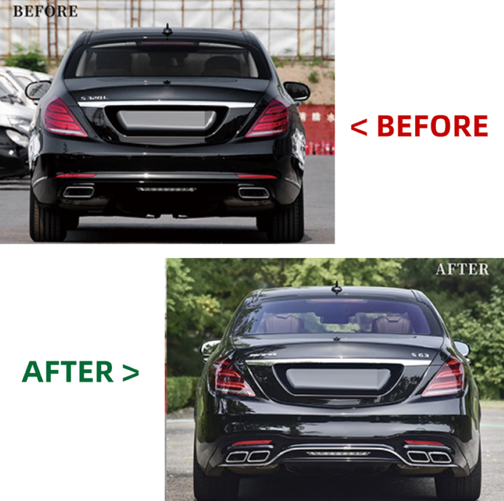 Car Craft Compatible With Mercedes Benz S Class W222 2014-2017 To W222 Lci 2018+ Lci Amg S63 Upgrade Facelift Conversion Bodykit Bumper Hood Headlight Taillight