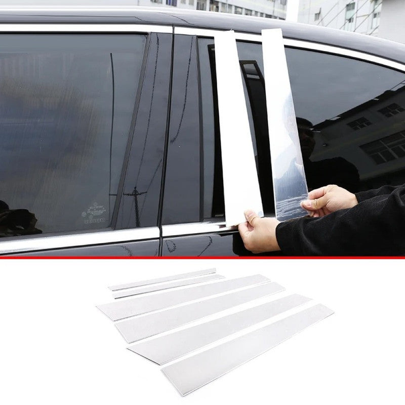 Car Craft Compatible With Mercedes Benz S Class W223 2021-2024 Door Window Middle Column B Pillar Piller Strips Trim Cover Chrome