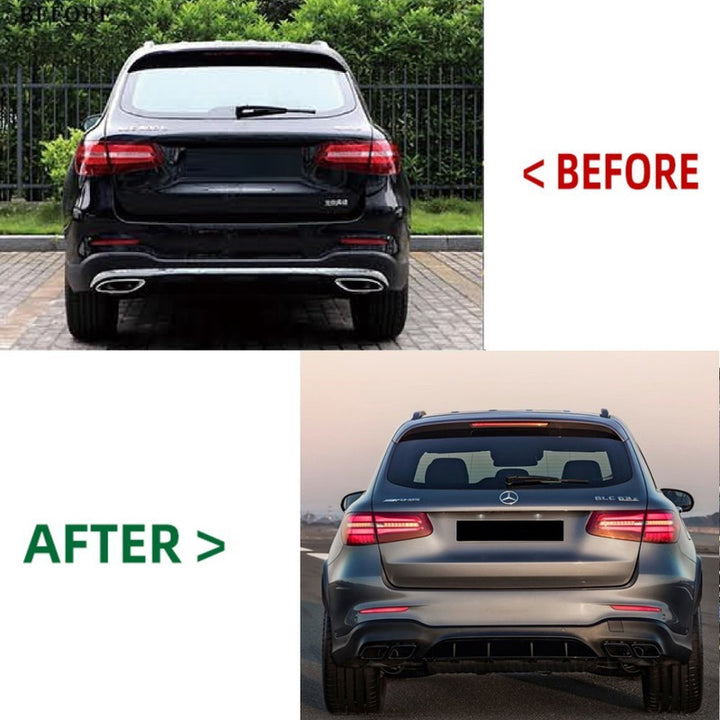 Car Craft Compatible With Mercedes Benz Glc W253 X253 2016-2020 Car Upgrade To Glc63 Amg Bumper Bodykit Front After Lip Diffuser Exhaust Tips Fog Gril Cover
