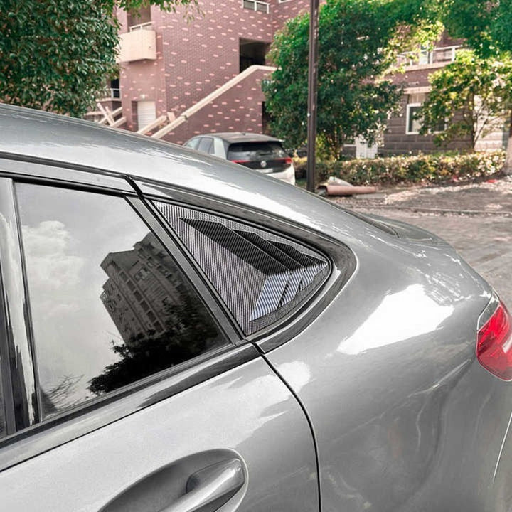 Car Craft Compatible With Mercedes Benz Glc Coupe C253 W253 2016-2020 Car Rear Window Louvers Sticker Rear Triangle Window Shade Spoiler Trim Accessories Zst-1033 Glossy Black