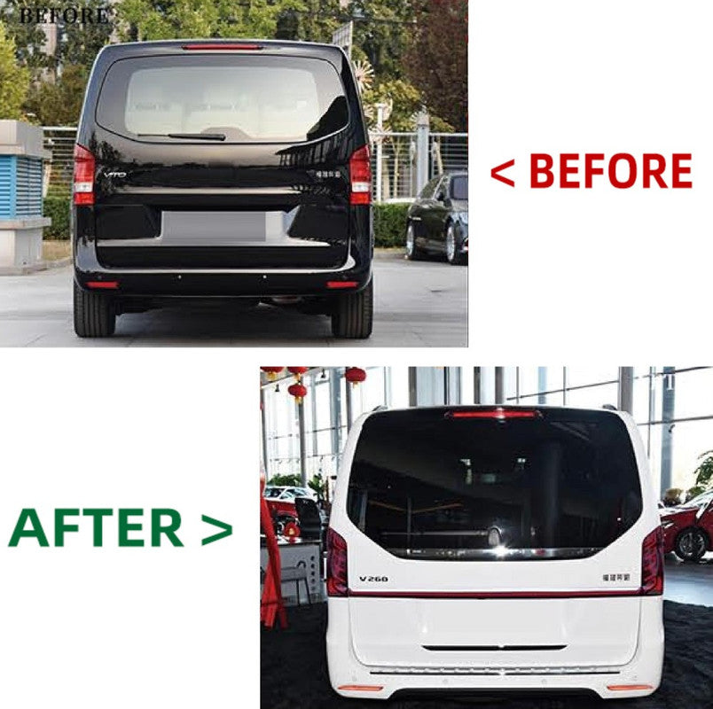 Car Craft Compatible With Mercedes Benz V Class Vito W447 2016-2021 To W447 Lci 2022 Amg Upgrade Facelift Conversion Bodykit Bumper Hood Headlight Taillight