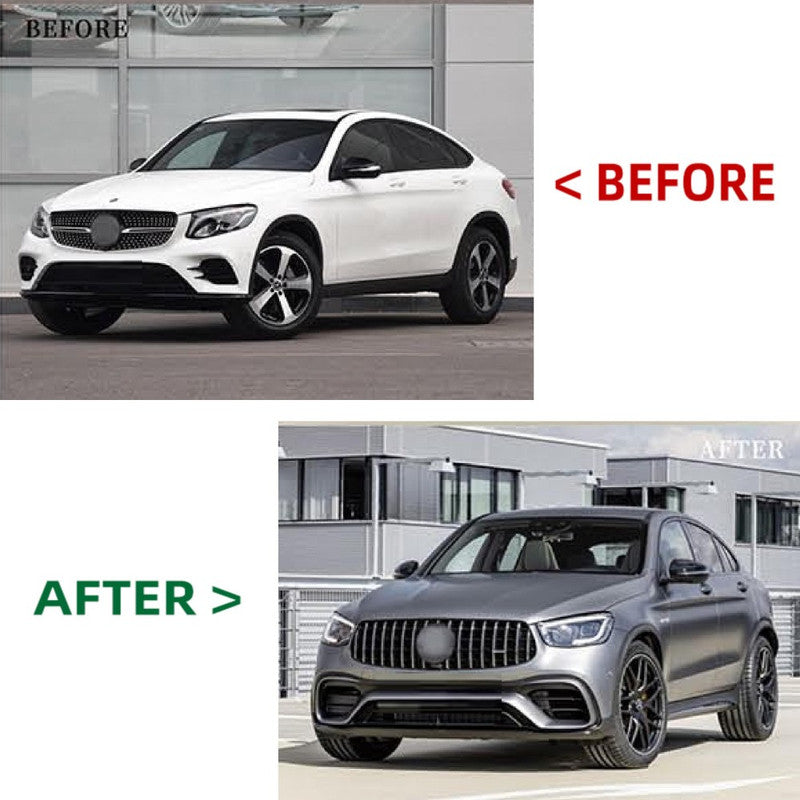 Car Craft Compatible With Mercedes Benz Glc X253 2016-2020 Coupe To Glc X254 2021+ Coupe Amg S63 Upgrade Facelift Conversion Bodykit Bumper Trunk Headlight Taillight