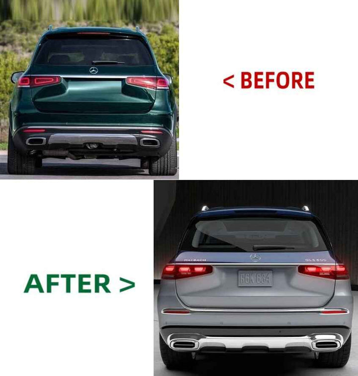 Car Craft Compatible With Mercedes Benz Gls W167 X167 2019-2024 Upgrade Facelift Convert To Gls Maybach Bodykit Rear Bumper
