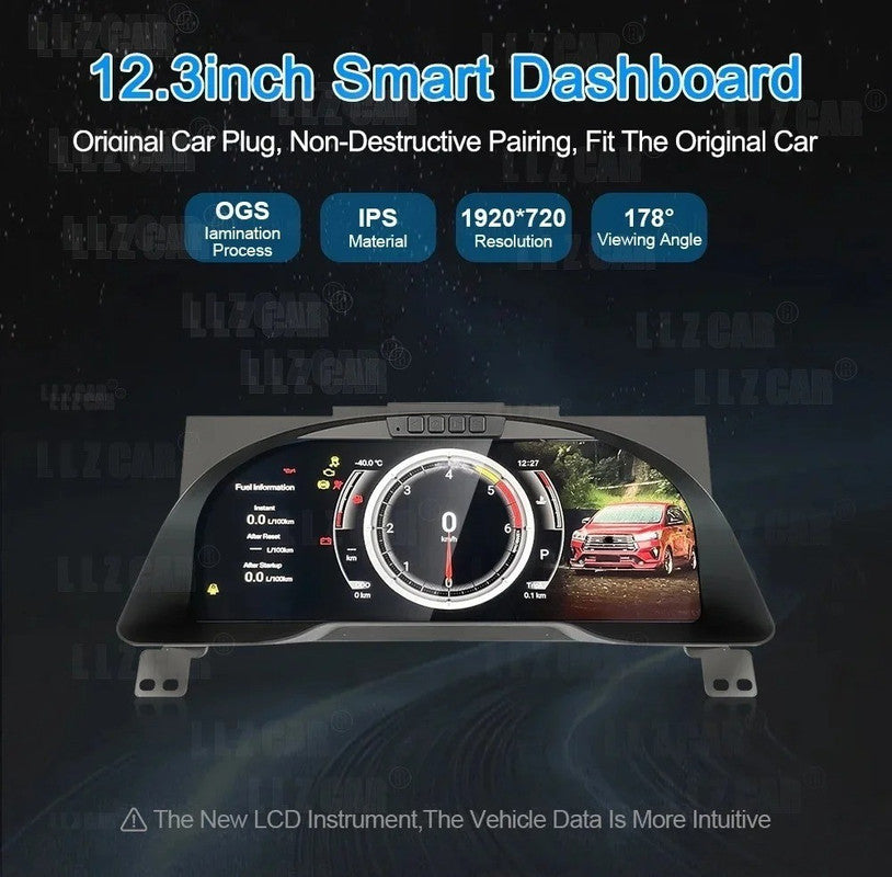 Car Craft Compatible With Toyota Innova Crysta 2016-2023 Dashboard Interior Digital Instrument Speedometer Cluster Meeter Player