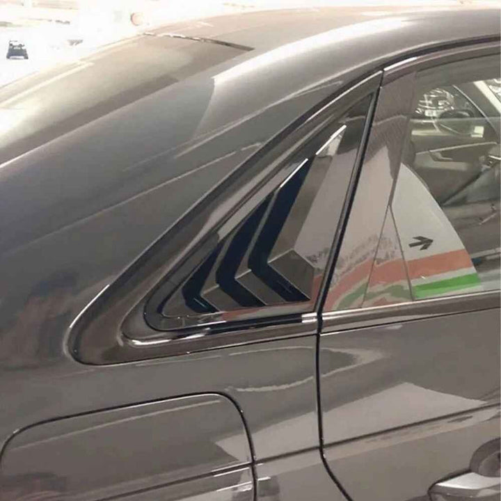 Car Craft Compatible With Audi A4 B8 Sedan 2009-2016 Car Rear Window Shutter Cover Louver Side Vent Trim Triangle Glossy Black