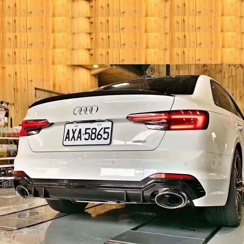 Car Craft Compatible With Audi A4 B9 2017-2020 Upgraded Facelift Convert To Rs4 S4 Sport Bodykit Rear After Bumper Lip Diffuser Skirt Trim Splitter Silver A4-025 Gc Df Sl