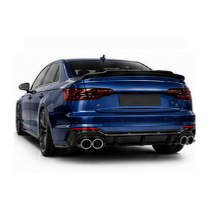 Car Craft Compatible With Audi A4 B9 2017-2020 Upgraded Facelift Convert To Rs4 S4 Sport Bodykit Rear After Bumper Lip Diffuser Skirt Trim Splitter 2 Black A4-027 Gc Df 2