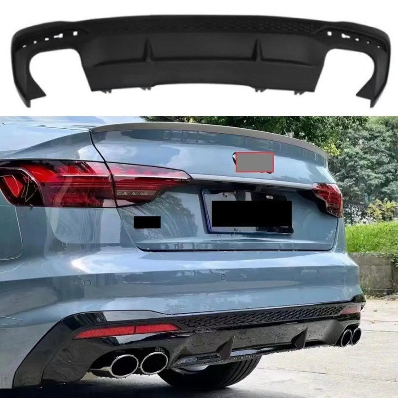 Car Craft Compatible With Audi A4 B9.5 2021+ Upgraded Facelift Convert To S4 Sport Bodykit Rear After Bumper Lip Diffuser Skirt Splitter A4-045 Gc Carbon Fiber Look CC-10843