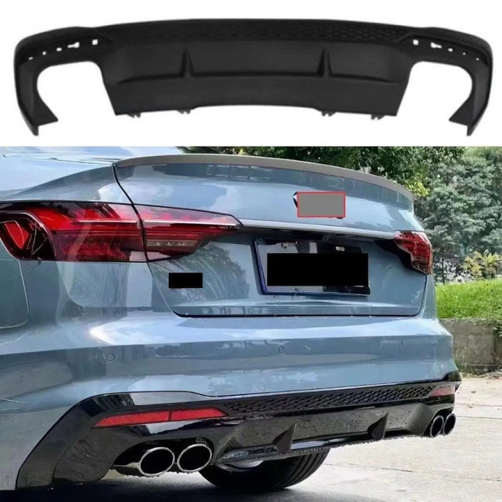 Car Craft Compatible With Audi A4 B9.5 2021+ Upgraded Facelift Convert To S4 Sport Bodykit Rear After Bumper Lip Diffuser Skirt Splitter A4-044 Gc Matte Black
