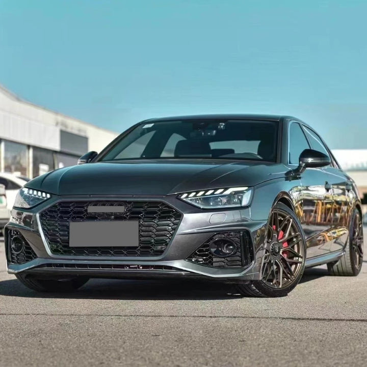 Car Craft Compatible With Audi A4 B9.5 2021+ Front Bumper Lip Splitter Skirt Trim For Rs4 Model A4-041/042 Gc CC-10833