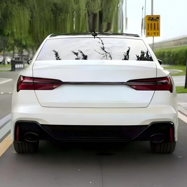 Car Craft Compatible With Audi A6 C8 2019-2024 Upgrade Facelift Convert To Rs6 Bodykit Front Rear Bumper Grill Fog Gril Trim Skirt Exhaust Pipe Tip After Rear Lip Diffuser Rsu